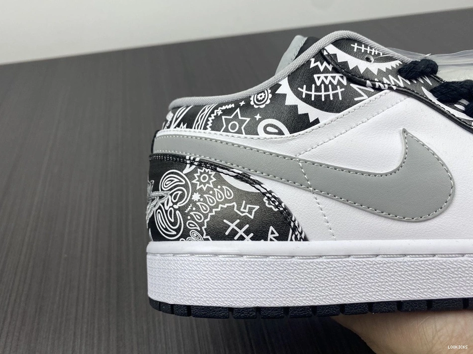 Cheap 1 Grey Low 553558-040 White Black Jordan - 0509